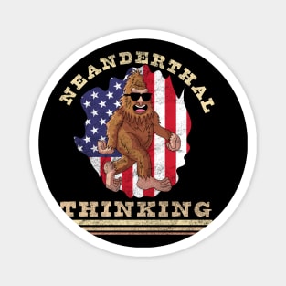 Neanderthal Thinking American Flag Magnet